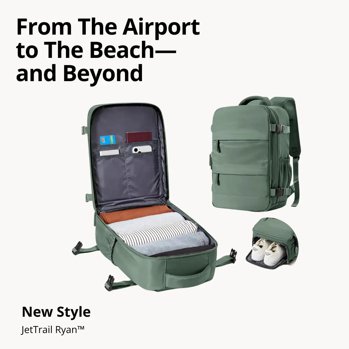 JetTrail Ryan™ Travel Backpack Cabin Bag Hand Luggage Leisure Laptop Backpack