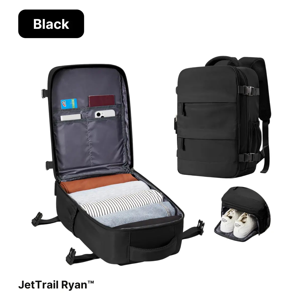JetTrail Ryan™ Travel Backpack Cabin Bag Hand Luggage